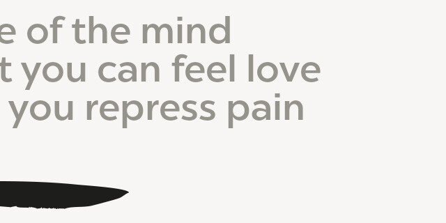Victim3 The lie of the mind Is that you can feel love While you repress pain